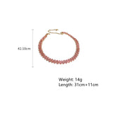Pink Purple Rhinestone Choker Necklaces Geometric Crystal Necklaces