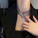Snake Shape Hook Choker Necklaces for Women Geometric Chain Necklaces