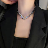 Snake Shape Hook Choker Necklaces for Women Geometric Chain Necklaces