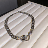 Snake Shape Hook Choker Necklaces for Women Geometric Chain Necklaces