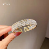 Geometric Crystal Bracelet Beads Cuff Bracelets Weddings Party Jewelry