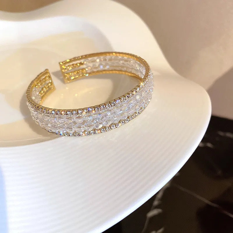 Geometric Crystal Bracelet Beads Cuff Bracelets Weddings Party Jewelry