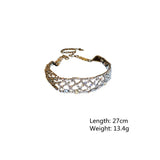Geometric Mesh Crystal Choker Necklace for Women