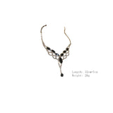Geometric Rhinestone Necklace Earrings Jewelry Set