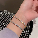Geometric Zircon Crystal Bracelet Adjustable Chain