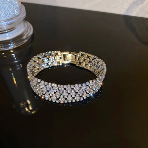 Geometric Zircon Crystal Bracelet for Women Button Bracelets