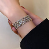 Geometric Zircon Crystal Bracelet for Women Button Bracelets