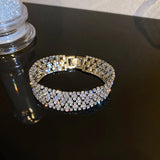 Geometric Zircon Crystal Bracelet for Women Button Bracelets