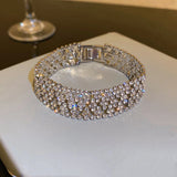 Geometric Zircon Crystal Bracelet for Women Button Bracelets