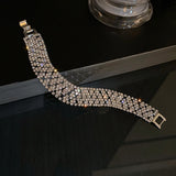 Geometric Zircon Crystal Bracelet for Women Button Bracelets