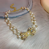 Golden Bowknot Rhinestone Choker Necklace for Women