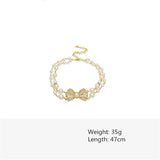 Golden Bowknot Rhinestone Choker Necklace for Women