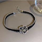 Crystal Choker Necklace Camellia Wedding Jewelry
