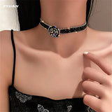 Crystal Choker Necklace Camellia Wedding Jewelry