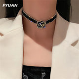 Crystal Choker Necklace Camellia Wedding Jewelry