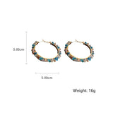 Colorful Crystal Stone Hoop Earrings Pink Butterfly Earrings