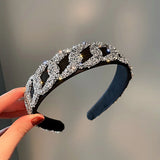 Geometric Rhinestone Hairbands Velvet Headwear Wedding Hair Accessories