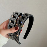 Geometric Rhinestone Hairbands Velvet Headwear Wedding Hair Accessories