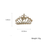 Crown Shape Hair Claws Clips for Women with Pearl Rhinestones