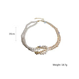 Pearl Crystal Choker Necklace Women Rhinestone Statement Jewelry