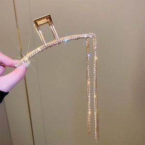Rhinestone Hair Claws Clips with Tassel for Women