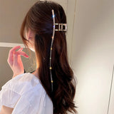 Rhinestone Hair Claws Clips with Tassel for Women
