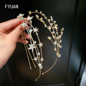Crystal Leaf Branch Hairbands Wedding Headwear