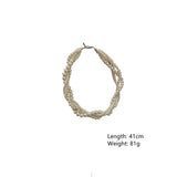 Twining Pearl Choker Geometric Necklace for Women