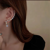 Zircon Crystal Ear Clip Earrings for Women Geometric Ear Cuff Jewelry