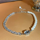 Geometric Zircon Crystal Choker Necklace