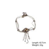 Crystal Choker Tassel Necklace Wedding Jewelry