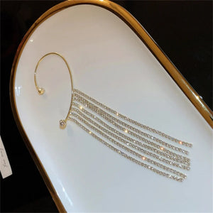 Rhinestone Tassel Earrings Crystal Party Jewelry