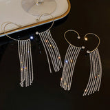 Rhinestone Tassel Earrings Crystal Party Jewelry
