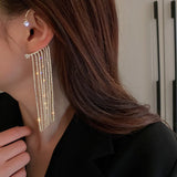 Rhinestone Tassel Earrings Crystal Party Jewelry