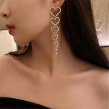 Crystal Drop Earrings Long Tassel Dangle Jewelry