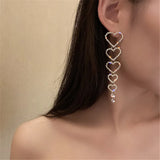 Crystal Drop Earrings Long Tassel Dangle Jewelry