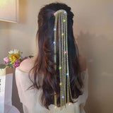 Colorful Rhinestone Hairpins Tassel Hair Accessories Wedding Jewelry