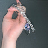 Crown Crystal Choker Necklaces for Women Water Drop Pendant Necklaces