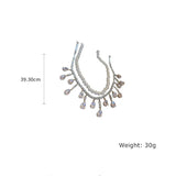 Pearl Choker Necklace with Tassel and Zircon Crystal Water Drop