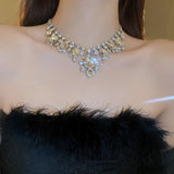 Geometric Water Drop Crystal Choker Necklace