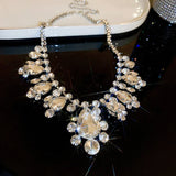 Geometric Water Drop Crystal Choker Necklace
