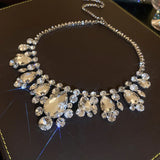 Geometric Water Drop Crystal Choker Necklace