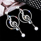 Geometric Crystal Drop Earrings for Women Party Jewelry