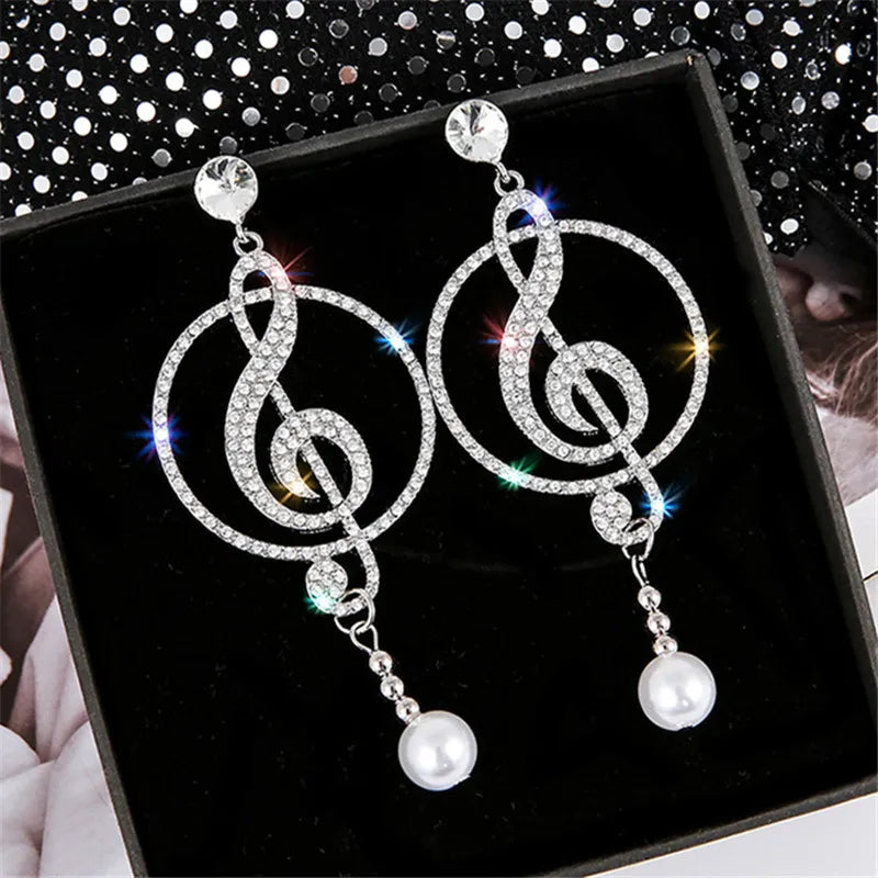 Geometric Crystal Drop Earrings for Women Party Jewelry