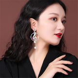 Geometric Crystal Drop Earrings for Women Party Jewelry