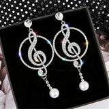 Geometric Crystal Drop Earrings for Women Party Jewelry