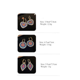 Colorful Rhinestones Hoop Earrings Geometric Heart Round Crystal Earrings