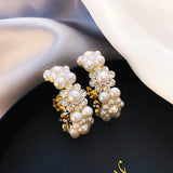 Geometric Hoop Earrings Rhinestone Crystal Wedding Jewelry