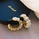 Geometric Hoop Earrings Rhinestone Crystal Wedding Jewelry