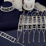 Sexy Rhinestone Choker Necklaces for Women Kiss Love Letter Crystal Necklaces